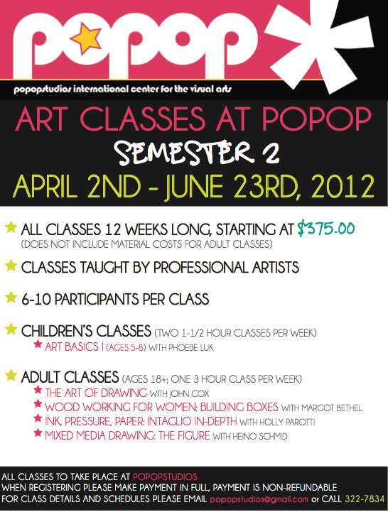 Art Classes At Popop: Registration Deadline Extended